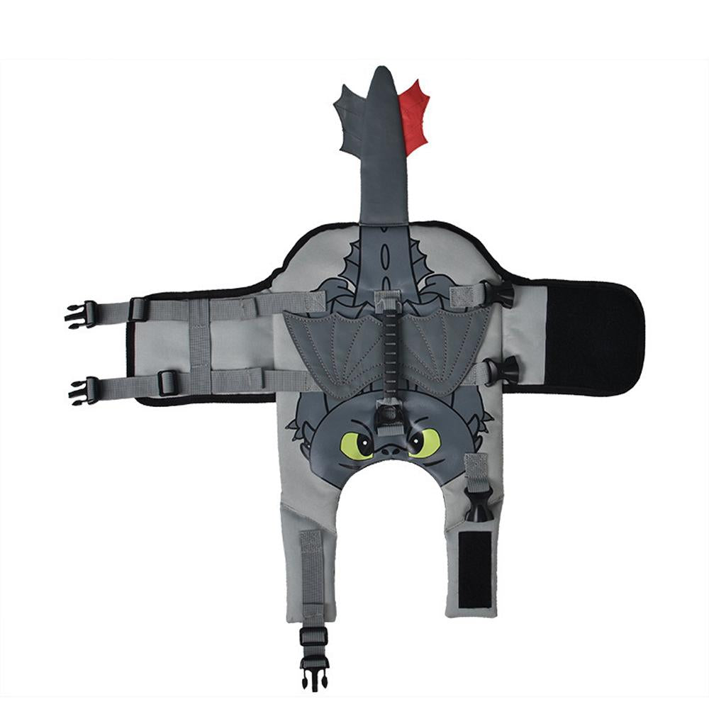 Fly Dragon Cosplay Dog Life Jacket Safety Pet Vest Swimwear Swimsuit