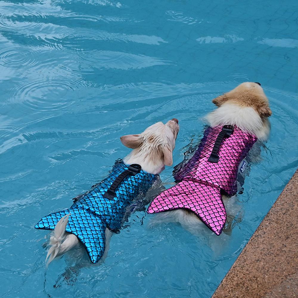 Dog Mermaid Puppy Life Swimwear Jacket with Handle Lifesaver Swimsuit