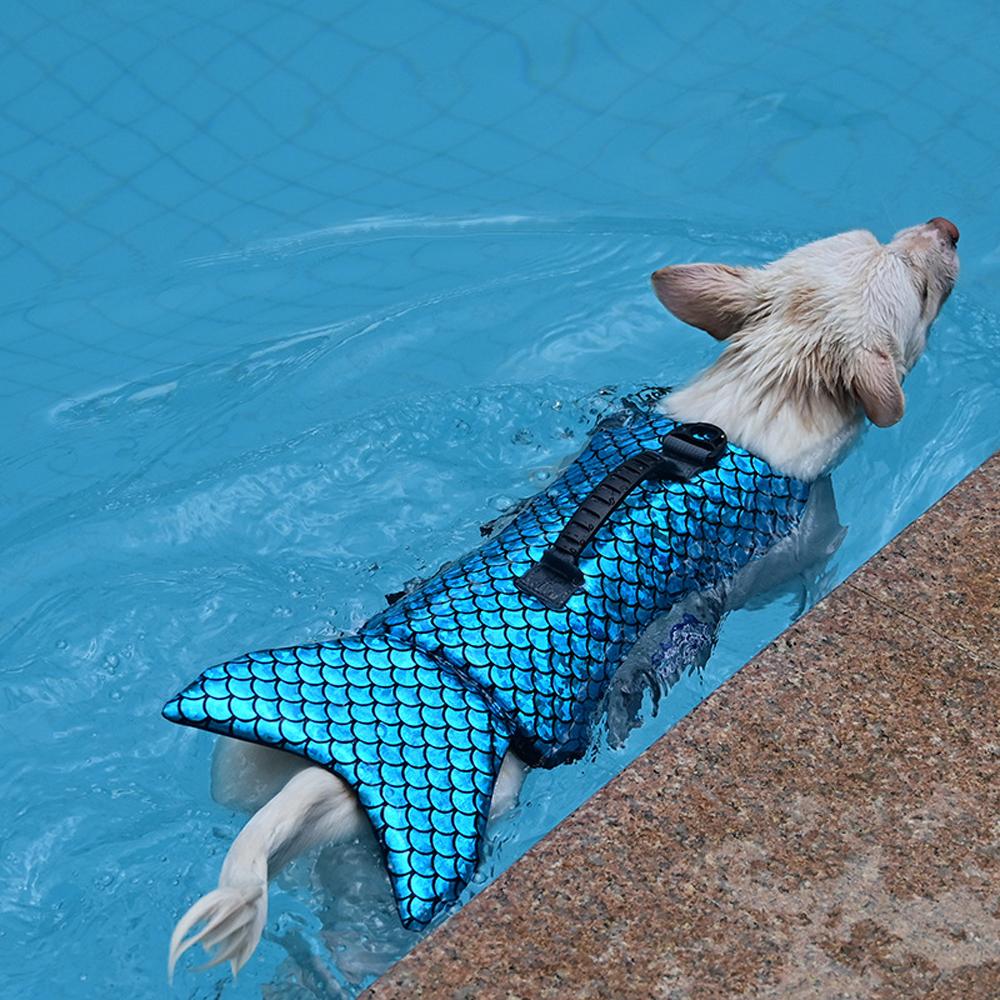 Dog Mermaid Puppy Life Swimwear Jacket with Handle Lifesaver Swimsuit