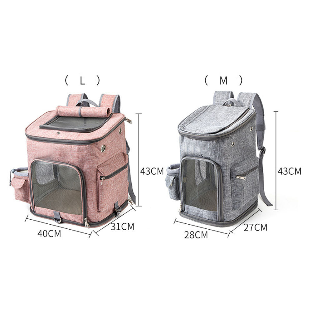 Pet Dog Cat Linen Airline Approved Carrier Outdoor Travel Backpack Foldable Storage