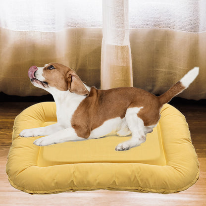 Yellow Memory foam dog beds Mat Removable and washable for comfort