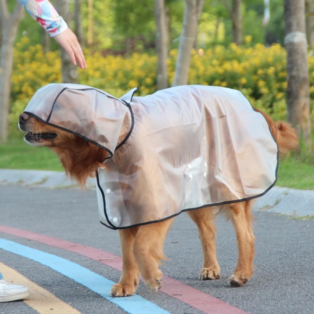 Stylish Cute Puppy Raincoat Cape Transparent Design for Waterproof snd Breathability