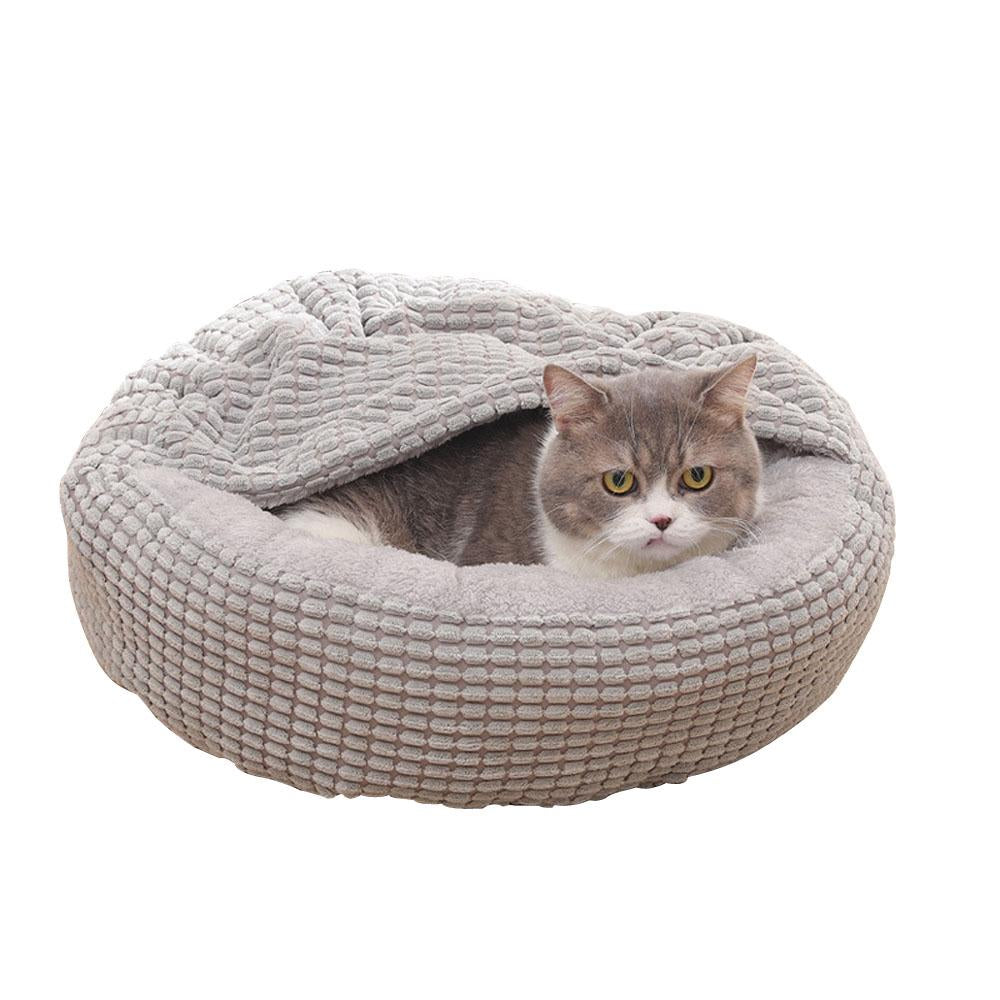 Donuts Cozy Cave Nest Calming Pet Cat Dog Bed Deep Sleep S To XL-Large