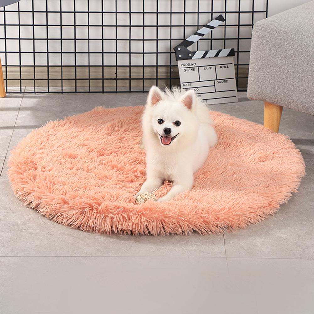 Super Soft Handmade Imitation Fur Round Fluffy Pet Dog Mat