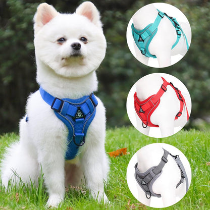 Dogs Reflective Mesh Proof Puppy Cat Harness Adjustable Soft Pet Leash