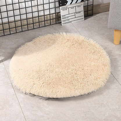 Super Soft Handmade Imitation Fur Round Fluffy Pet Dog Mat