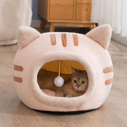 Cozy Nook Cave Bed For Dog Cat With Self Heating Warm Semi-Enclosed