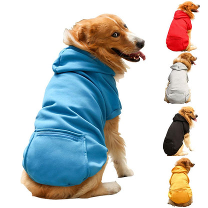 Pet Dog Sweatshirt Hoodie Sweater with Pocket Winter Warm Cat Jacket Coat