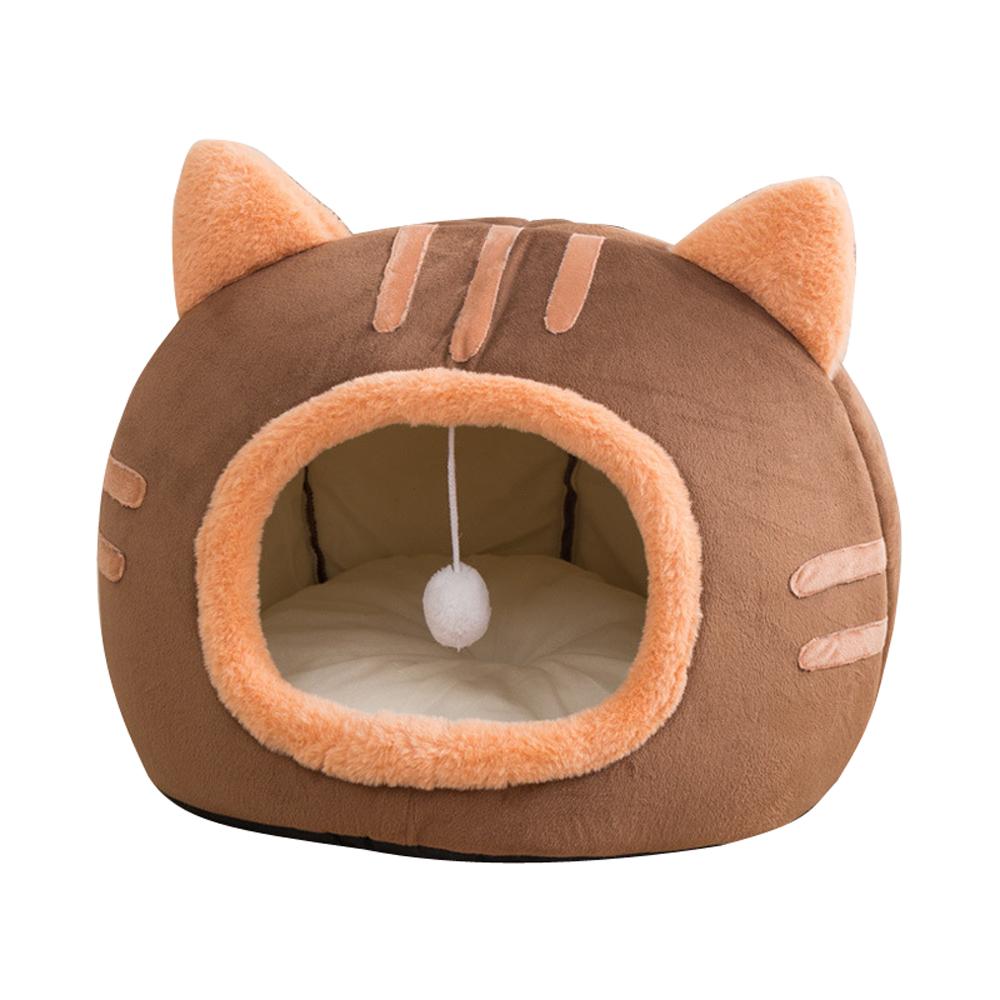 Cozy Nook Cave Bed For Dog Cat With Self Heating Warm Semi-Enclosed