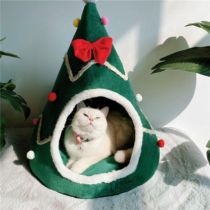 Pet Christmas Cottage Cave Beds For Dogs Cat Puppy