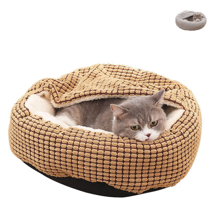 Donuts Cozy Cave Nest Calming Pet Cat Dog Bed Deep Sleep S To XL-Large