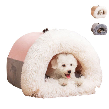 Cozy nook cave beds for dogs cat Nesting Keep Plush Warm at Winter