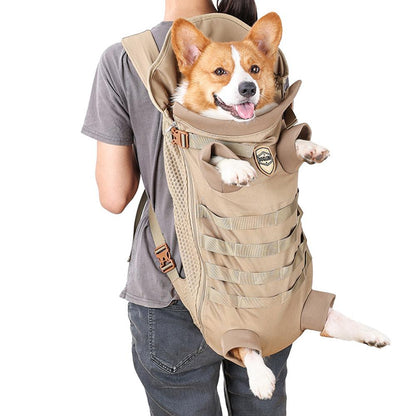 Pet Cat Dog Stretched Legs Carrier Bag Adjustable Backpack Medium Puppies