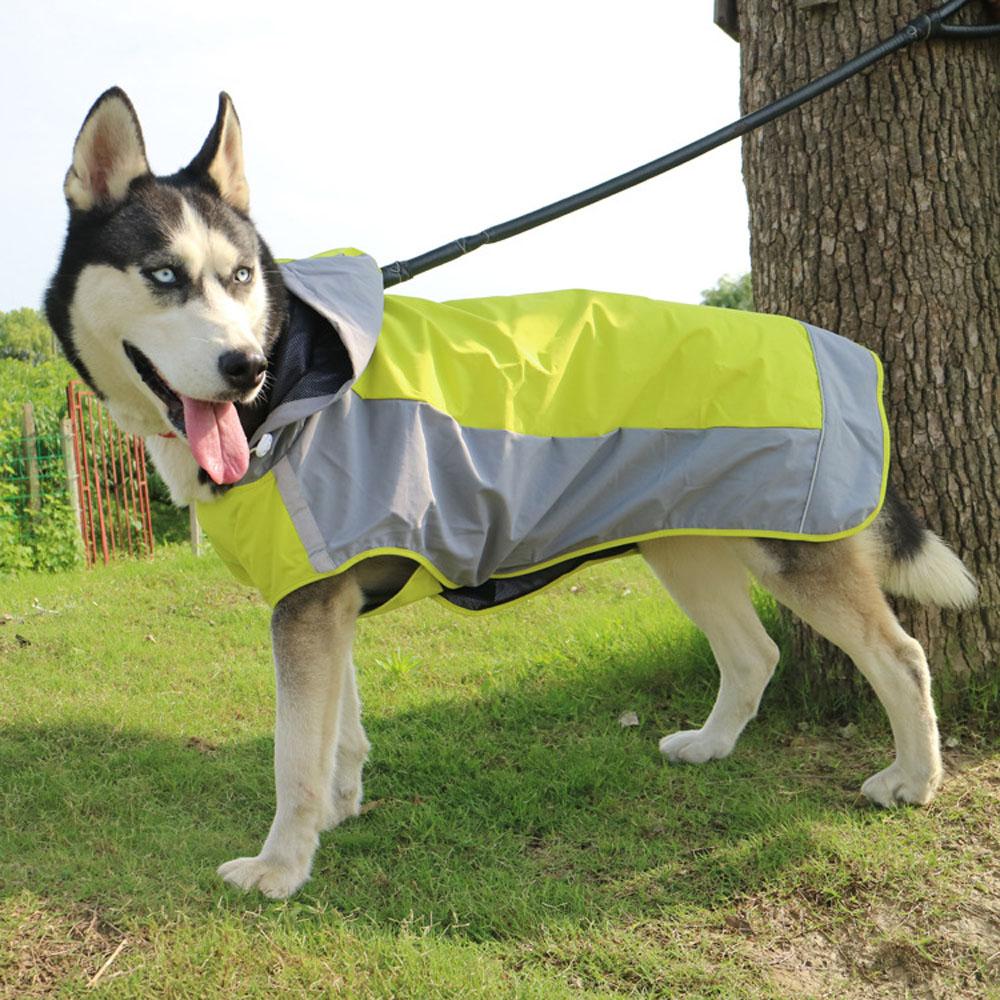 Dog Hooded Raincoat Poncho Waterproof Hood Breathable Coats Pet