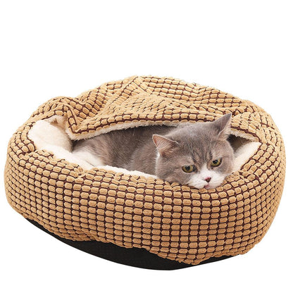 Donuts Cozy Cave Nest Calming Pet Cat Dog Bed Deep Sleep S To XL-Large