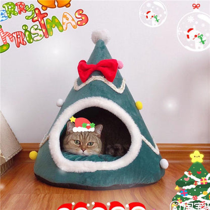 Pet Christmas Cottage Cave Beds For Dogs Cat Puppy