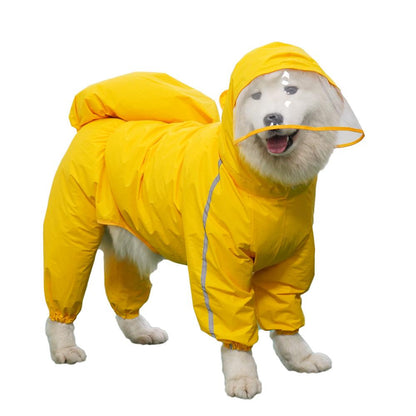 Pet Raincoat Poncho Waterproof Rain Jacket Hood Lightweight Medium Dog