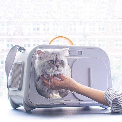 Stylish Portable High-Capacity Cat Carrier Space Capsule Design for Easy Travel