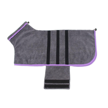 Pet Drying Absorbent Dog Bathrobe Cat Bath Towel Dressing Gown with Tape