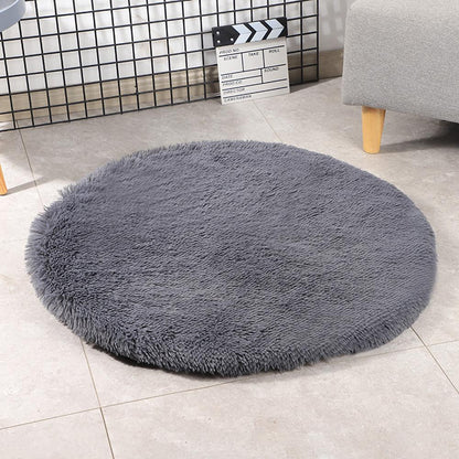 Super Soft Handmade Imitation Fur Round Fluffy Pet Dog Mat