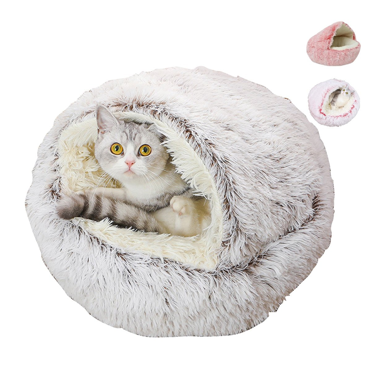 Cozy nook Cave Beds for Dogs cat Nesting bed Heating warm Winter