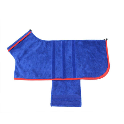 Pet Drying Absorbent Dog Bathrobe Cat Bath Towel Dressing Gown with Tape