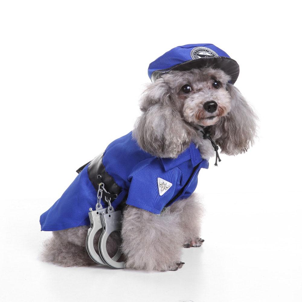 Dog Cat police prisoner warrior Costume Party Cosplay Dress Funny Pets
