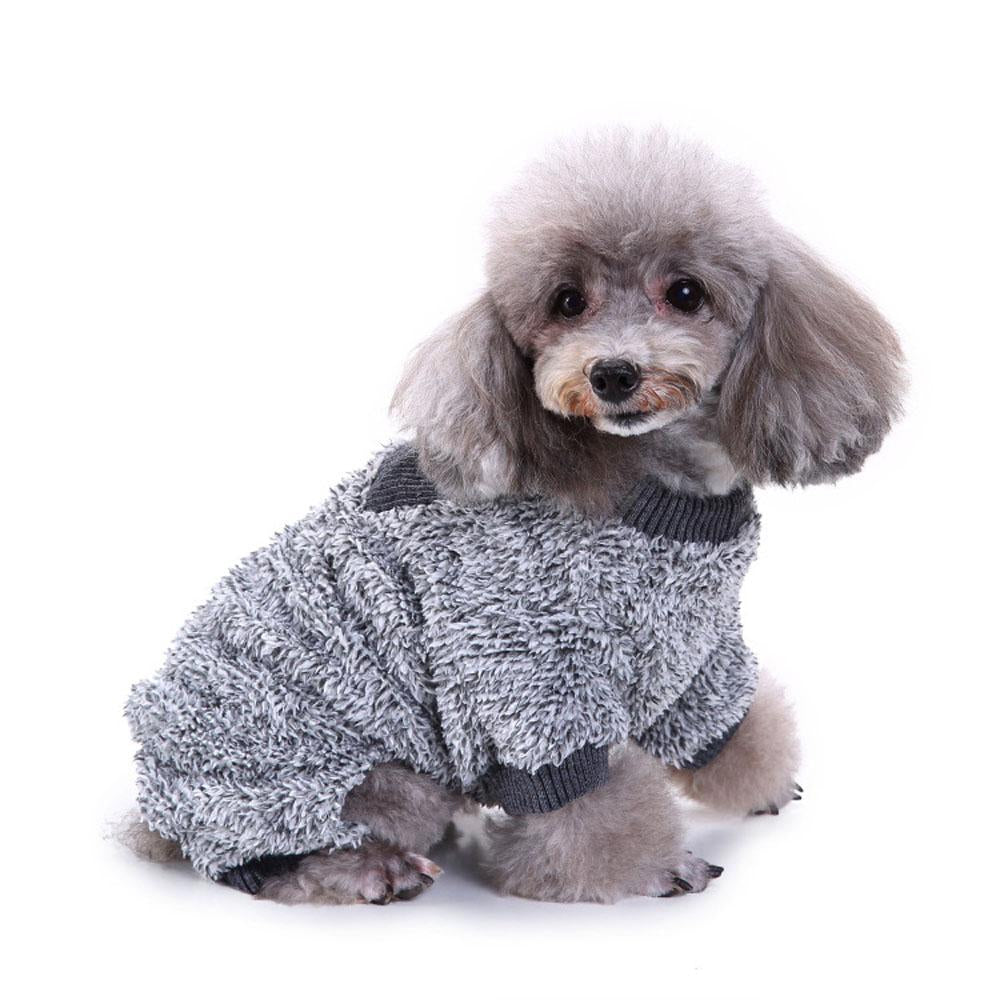 Dog Sweater Plaid Style Pet Cat Winter Warm Clothes Jumpsuits