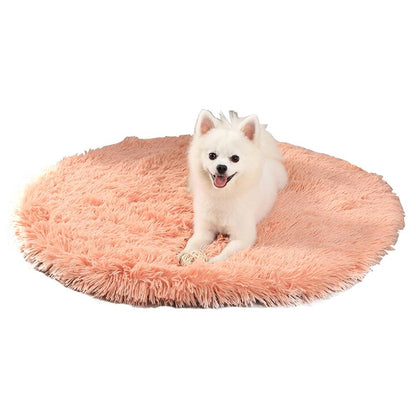 Super Soft Handmade Imitation Fur Round Fluffy Pet Dog Mat